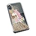 uCOLOR Unicorn Floral Glitter Case Compatible for iPhone Xs Max Gold Waterfall Liquid Sparkling Quicksand Clear Protective Case Compatible for iPhone Xs Max(6.5