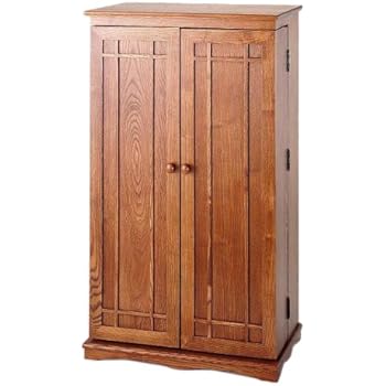 Amazon Com Leslie Dame Solid Oak Multimedia Storage Cabinet With
