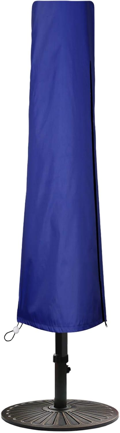 Patio Umbrella Cover Outdoor Waterproof, Simply Shade Hampton Bay Outside Parasol Cover Large Market with Durable Zipper Rod 420D Oxford 7 9 10 11ft Backyard Dustproof Windproof Snowproof Blue