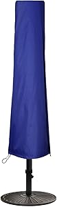Patio Umbrella Cover Outdoor Waterproof, Simply Shade Hampton Bay Outside Parasol Cover Large Market with Durable Zipper Rod 420D Oxford 7 9 10 11ft Backyard Dustproof Windproof Snowproof Blue