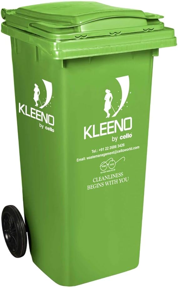 Cello Wheel Garbage Waste Dustbin 120 Ltr Green Amazon.in Home