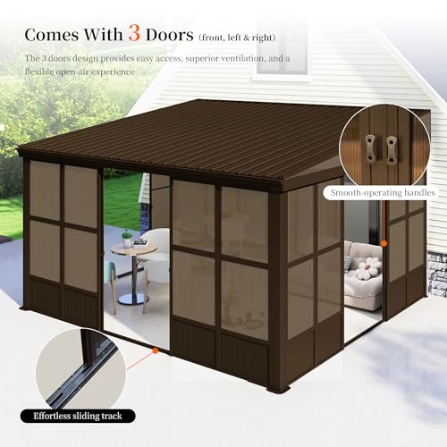 Domi 12x14 Wall Mounted Sunroom Review: Lean-to Gazebo with Steel Roof & PC Screens image 23