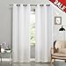 jinchan White Curtains for Living Room Waffle Weave Window Curtains Drapes Grommet Privacy Curtain Panels for Bedroom 95 Inches Length 2 Panels