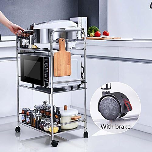 LZ-SNAIL Kitchen Accessories Stainless Steel 3-layer Kitchen Floor Standing Storage Rack Kitchenware Seasoning Supplies Shelves Size Optional Kitchen Rack Organiser ( Size : 58cm )