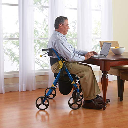 Medline Premium Empower Rollator Walker with Seat, Folding Rolling