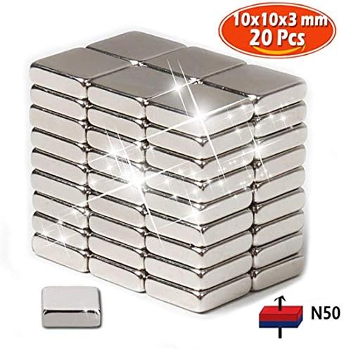 N50 Fridge Magnets (20 pcs),Strong Magnetic Push Pins for Whiteboard 10x10x3mm,Rare Earth Magnets for Arts, Crafts,Hobbies,Home and Office Organization