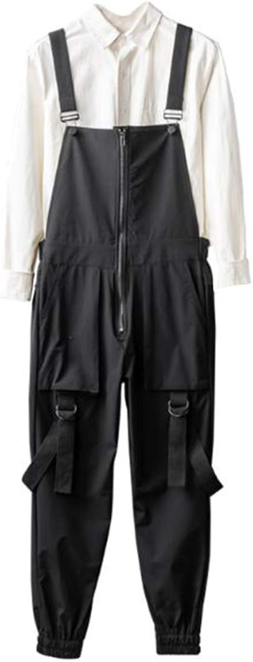 Amazon Mlboss メンズ サロペット ロングパンツ ゆったり オーバーオール 無地 カジュアル オールインワン 黒パンツ 韓国ファッション ロングパンツ 通販