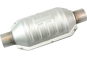 Aeola A15020 2.25" Inlet/Outlet Automobile Weld-on Universal Catalytic Converter, with O2 Port & Heat Shield (EPA Compliant)