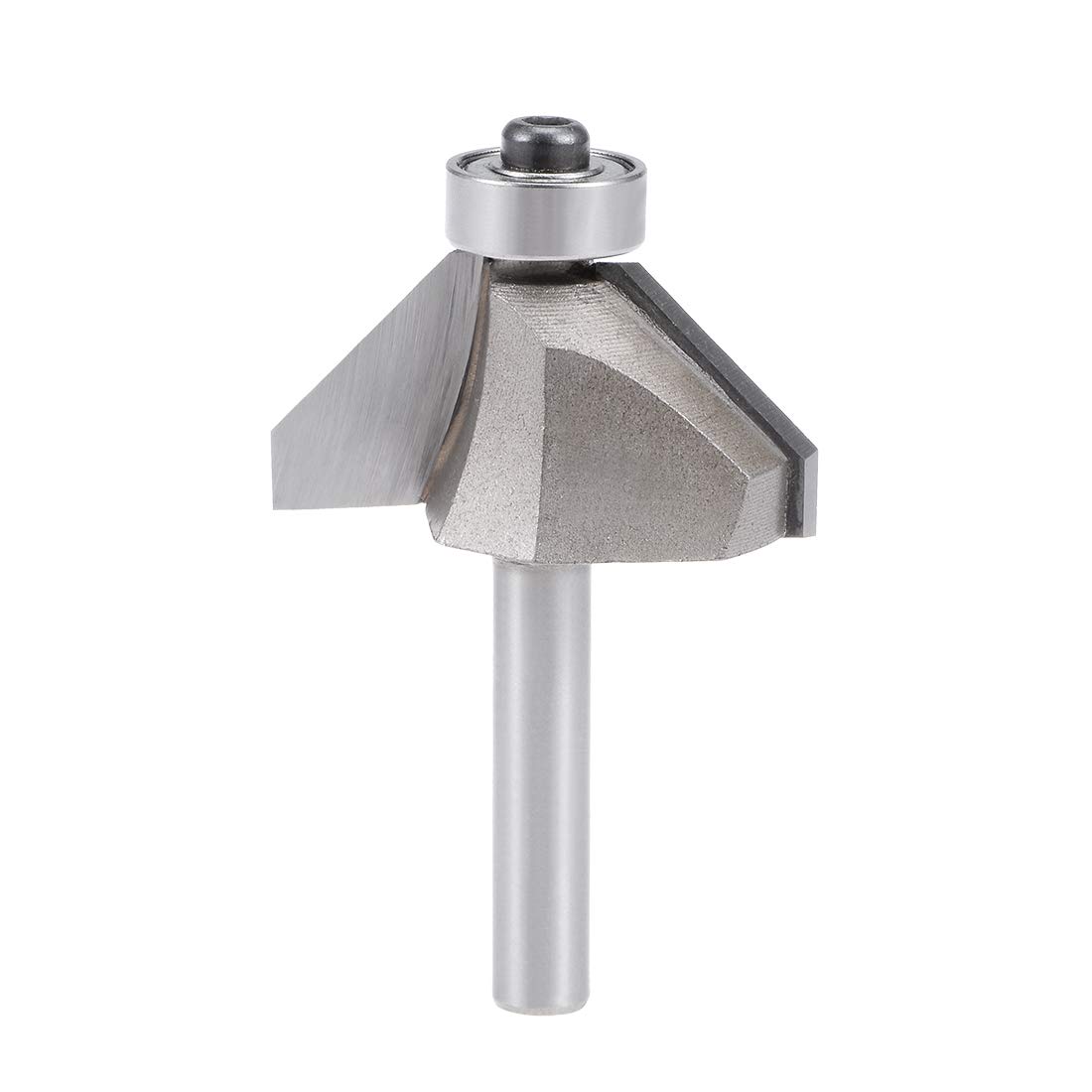 sourcing map Chamfer Router Bit 45 Degree 1/4" Shank 2/3" Cutting Height Edge Forming Router Bit for Woodworking, 2.26" (57.5mm) Length