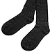 Ordenado Womens Thigh High Socks Extra Long Boot Stockings Cotton Over the Knee Leg Warmer(Black)
