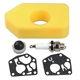 Hipa 698369 Air Filter + 495770 795083 Gasket Diaphragm 694394 494408 Primer Bulb for Briggs & Stratton 3.5-4.5 HP Classic Sprint Quattro Engine