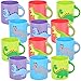 Dinosaur Mugs (Pack Of 12) Assorted Colors And Dino Styles, Kids Coffee Cup, Drink, Novelty Mug For Party Favor & Decoration