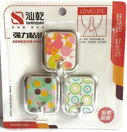 Set of 3 Self Adhesive Hooks-Decorative Wall Hooks Sticky Hooks for Keys,Hats,Towel, Home,Bathroom,Kitchen