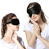 Sleep Mask 2 Pack, Mengfly Natural Silk Sleep Mask