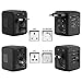 Travel Adapter JMFONE International Tavel Power Adapter 4 USB Wall Charger Worldwide Travel Charger Universal AC Wall Outlet Plugs for US, EU, UK, AU 160 Countries (black)