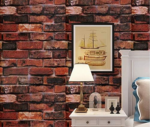 Prabahdak Brick Wallpaper Retro Red Brick Wallpaper Vintage Red Brick Wallpaper Self Adhesive Wallpaper Vinyl Removable Wallpaper Modern Wall Decor Indoor Training Stadium Bar Home Dorm Renovation