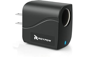 RoyPow AC to DC Converter Power Supply Transformer 2A/24W AC/DC Adapter 110V/120V to 12V Car Cigarette Lighter Socket, 110V/120V to 12V Converter, Not for Pump, Inflator