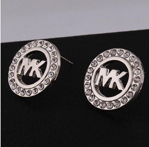 Kelly Shop Women's Fashion Accessories Korean Style Earrings Supplies (silver MK)