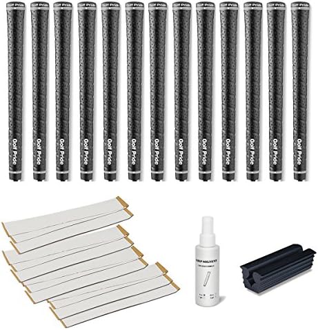 Golf Pride Tour Wrap 2G Black 0.600-13 pc Golf Grip Kit (with Tape, Solvent, Vise clamp)