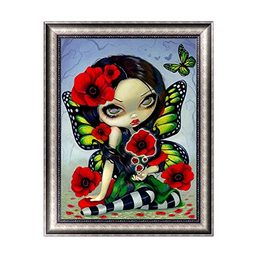 Chige DIY 5D Diamond Painting Kit, Cross Stitch Craft Kits Rhinestone Embroidery Wall Stickers Pasted Picture Drawing for Living Room Craft Home Wall Decor (Girl) - Thumbnail 7