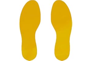 ifloortape 9.5" Yellow Footprints for 5S Lean Organization Floor Marking,Industrial Adhesive with Removable Liner,Ideal for Warehouse, Factory & Office - 6 Pcs (3 Pairs)