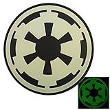 Glow Dark Star Wars Galactic Empire Insignia Imperial Logo PVC Rubber 3D Fastener Patch