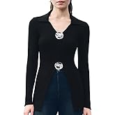 URBAN REVIVO Women Cardigan Sweaters Long Sleeve Knitted V-Neck Fluid Metal Button Down Lightweight Outwear 2025