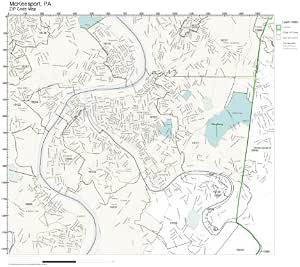 Amazon.com: ZIP Code Wall Map of McKeesport, PA ZIP Code Map Laminated