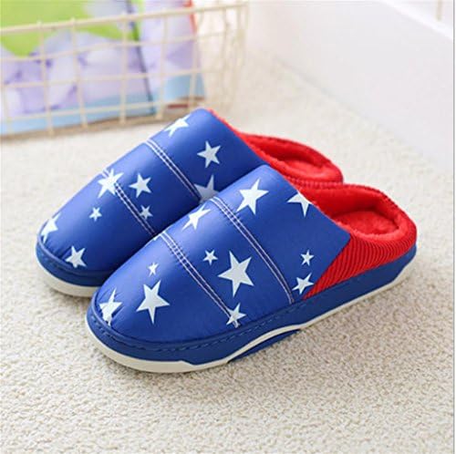 TDXIE Thick-soled winter indoor fall/winter waterproof warm non-slip slippers House shoes , stars (star) , 40-41