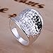 Joystore Noble Jewelry 925 Silver Women Ring Wide Thumbs Dots Size 8 Silver
