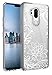 LG G7 ThinQ Case,LG G7 Case Huness TPU Grip Bumper and Clear Flower Transparent Hard PC Backplate Hybrid Slim Phone Case Cover for LG G7 ThinQ Phone(Flower)