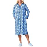 EZI Women's Cotton Full Zip Knit Robe