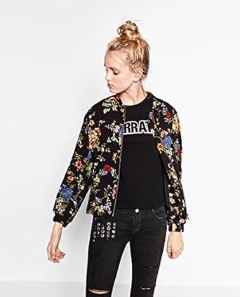 floral print bomber jacket zara