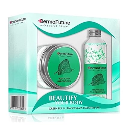 dermofuture Natural Spa Butter + Dusche Gel Grün Tee und Zitronengras Ätherisches Öl