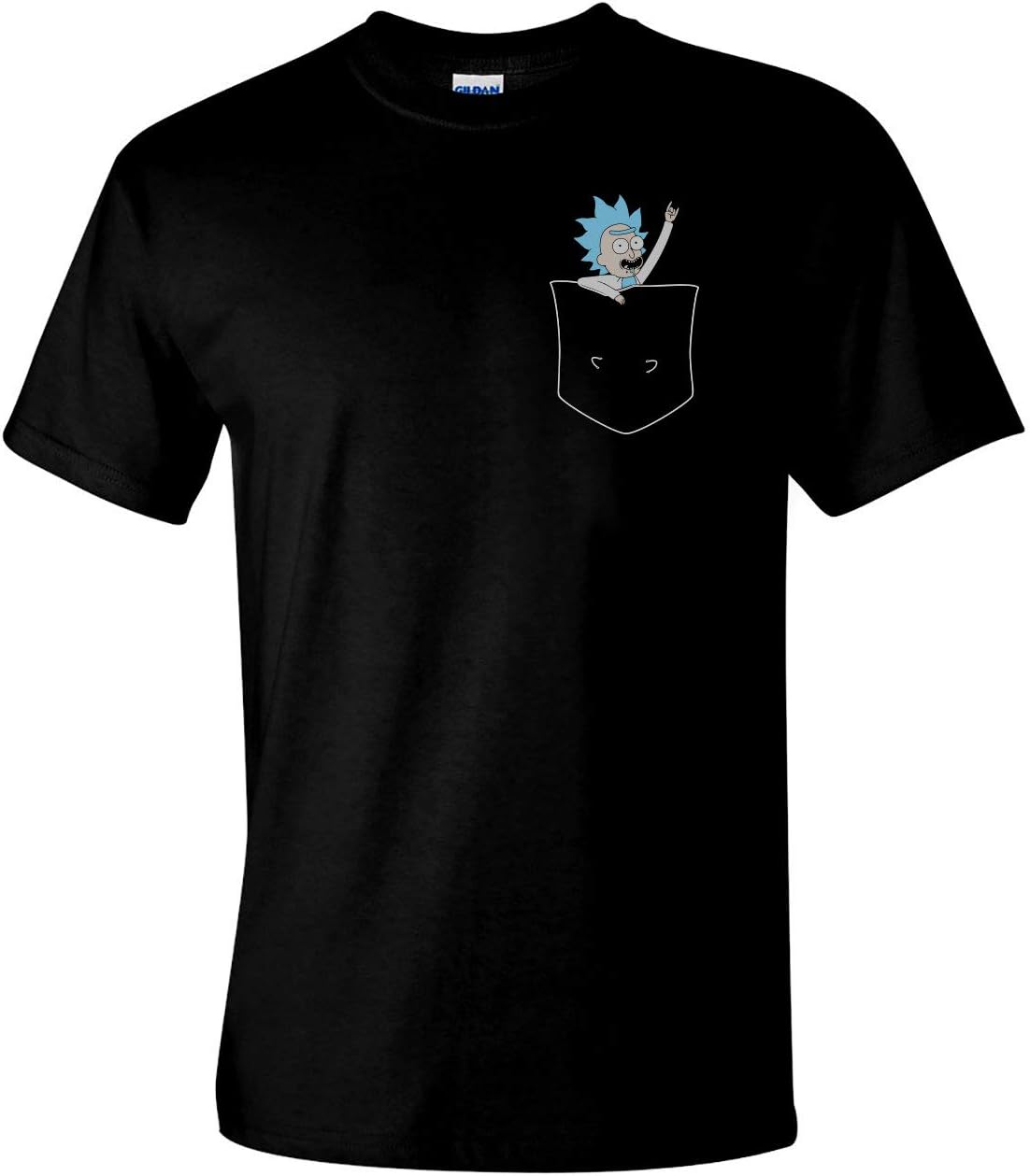 Tiny Rick Pocket Logo Animated Cartoon Character Mens Funny T-Shirt