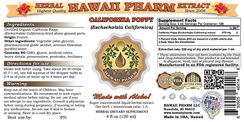 California Poppy (Eschscholzia Californica) Certified Organic Liquid Extract 2x2 oz