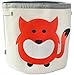 Grey Bee Animal Theme Collapsible Canvas Storage Bin for Kids, Red - Fox