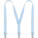 DEOBOX Men's Suspenders Y-Back Adjustable Elastic with Strong Clips for Casual&Formal