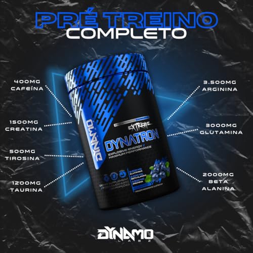 Dynatron Extreme Pré Treino Premium 630g - 25 Ativos, Alta Performance - Dynamo Labz (Morango com Kiwi)