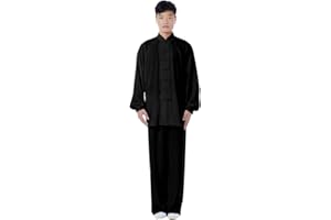 ZooBoo Cotton Blend Long Sleeves Tai Chi Suit Morning Exercise Uniform Kung Fu Clothing for Men