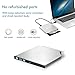 iClever USB 3.0 External DVD CD Drive, Faster Data Transfer CD/DVD Burner for Apple MacBook Pro/Air and Other PC Laptop Desktop, Blue (Silver)