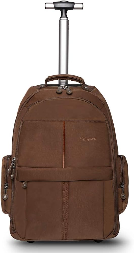 HollyHOME 19 inches Wheeled Rolling Backpack for Men and Women Business Laptop Travel Backpack