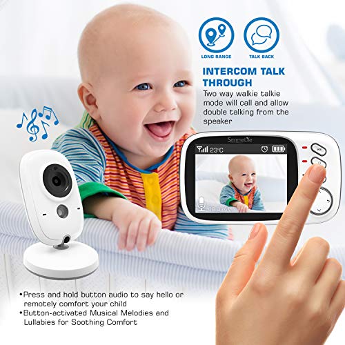 Video Baby Monitor Long Range Upgraded 850’ Wireless Range, Night Vision, Temperature Monitoring
