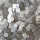 8mm Flat Round SEQUIN PAILLETTES ~ Matte Silver~ Loose sequins for embroidery, bridal, applique, arts, crafts, and embellishment. Made in USA.