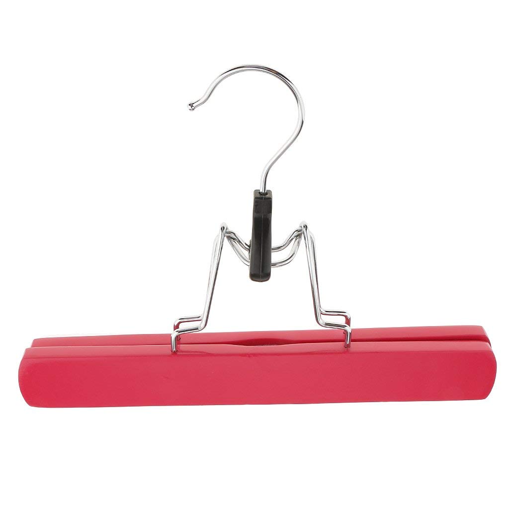 Wooden Wig Hangers 5 Pack Non Slip Wood Pants Skirt Hangers Wood Jeans/Slack Hanger with 360° Swivel Hook