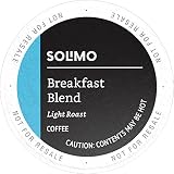 Amazon Brand - 100 Ct. Solimo Light Roast Coffee Pods, Breakfast Blend, Compatible with Keurig 2.0 K-Cup Brewers