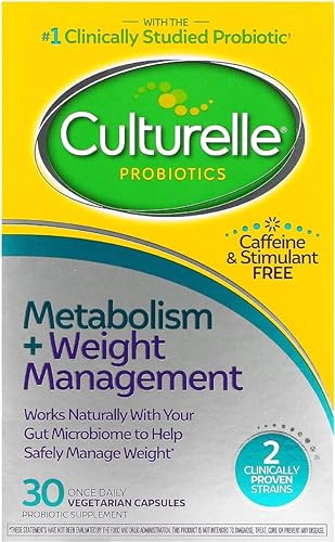 CULTURELLE PROBIOTIC CAPSULES FOR HEALTHY METABOLISM & WEIGHT MANAGEMENT (AGES 18+) – 30 COUNT – HELPS MANAGE WEIGHT & PROMOTE METABOLISM OF FATS, CARBS & PROTEINS – CAFFEINE-FREE