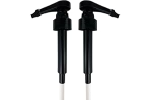 POFFYA Syrup Pump for Monin 750ml Glass Bottle, Black Coffee Syrup Pump with Tip Cover Included (2)