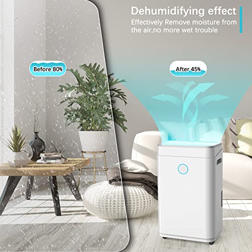 KNKA 18 Pint Quiet Dehumidifier For Home Up To 1300 Sq.ft - Smart Control & 24H Timer For Bedroom, Bathroom, Basement