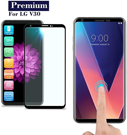 LG V30 Screen Protector,Premium 3D Full Coverage Screen protector 9H [Anti-Scratch] [Bubble-Free] [Anti-Scratch] Edge to edge Clear tempered glass screen Film for LG V30